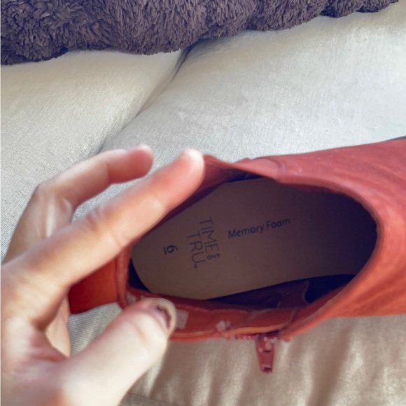 Terracotta rustic Ankle Boots with rounded toe - Picture 6 of 7